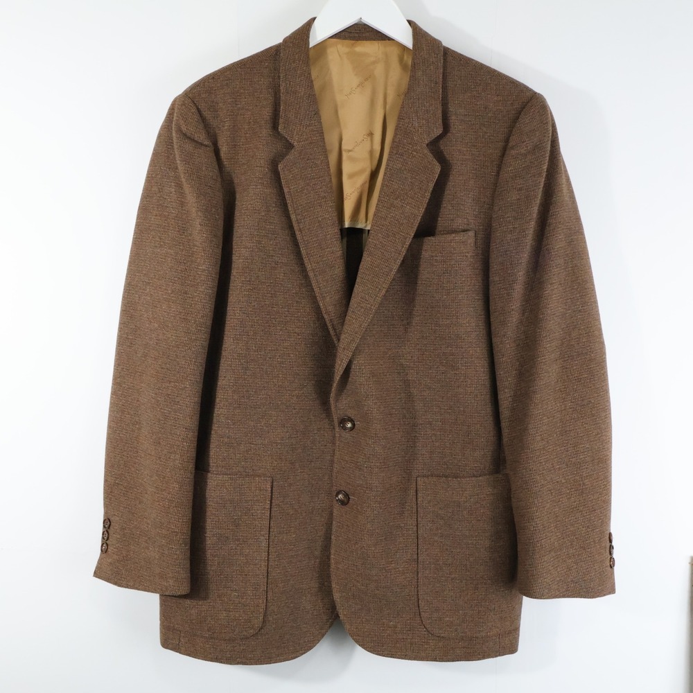 Yves Saint Laurent Vintage Brown Tweed Blazer Sport Coat Made in France 43R